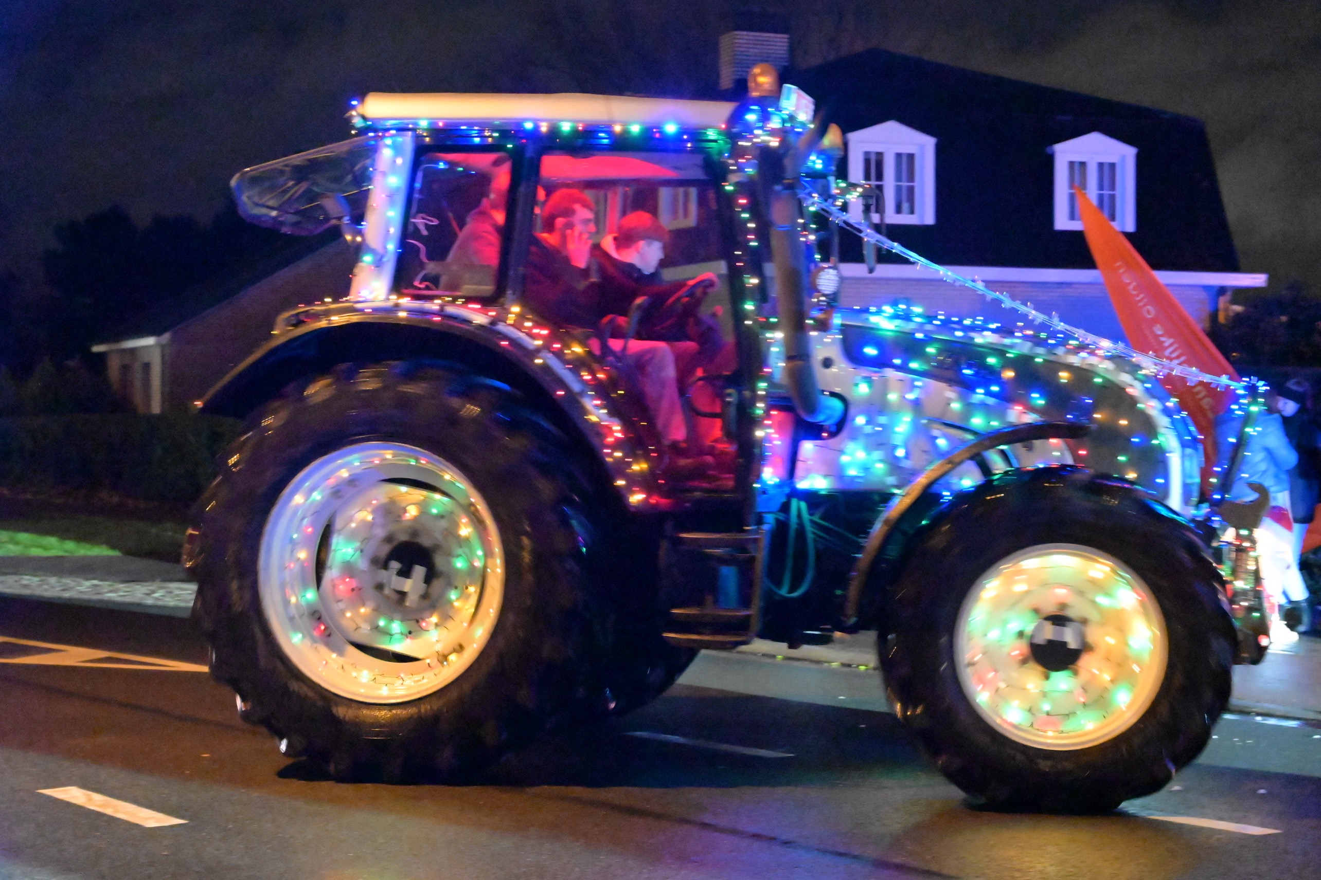tractor met lichtjes