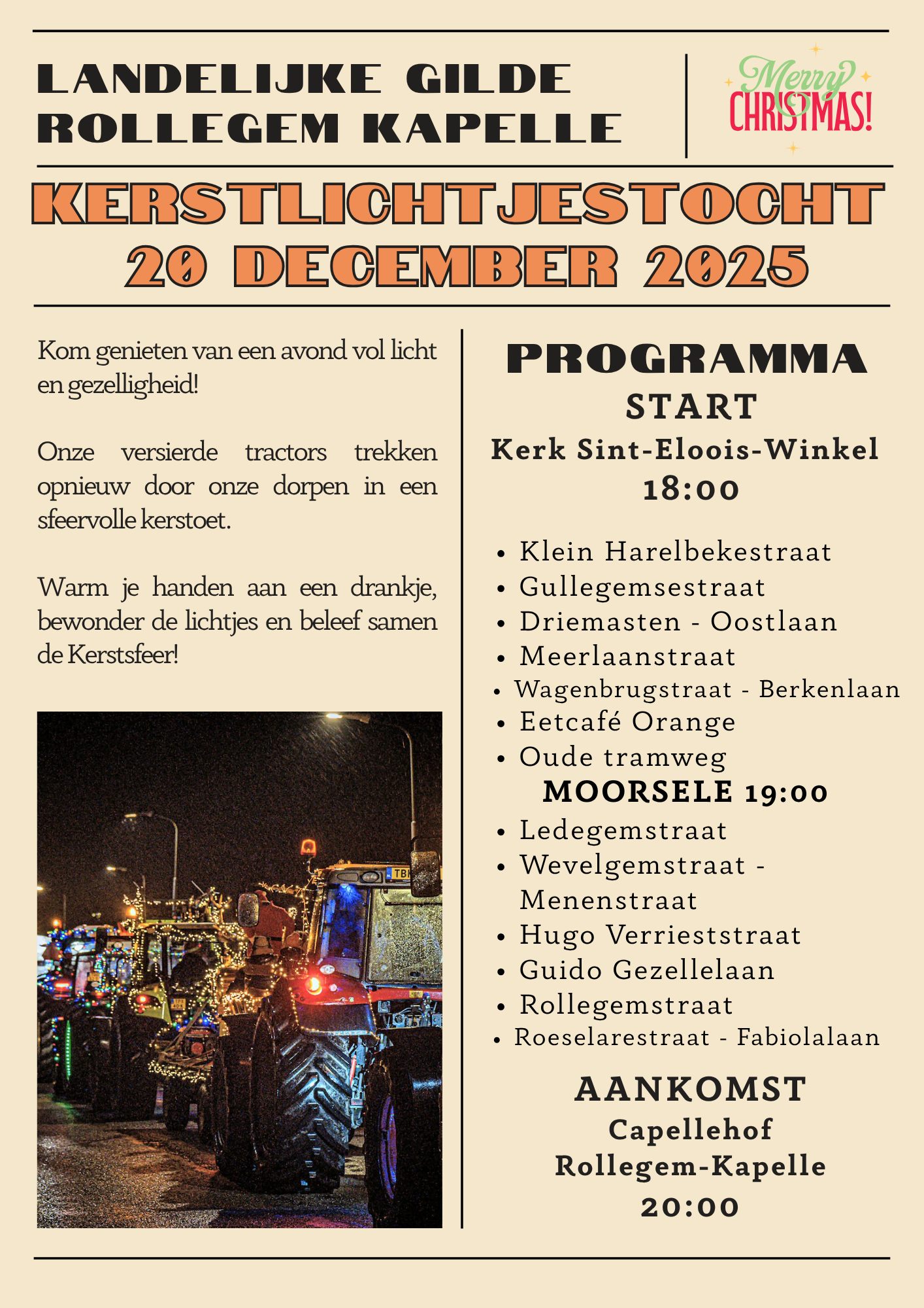 Kerstlichtjestocht Rollegem-Kapelle